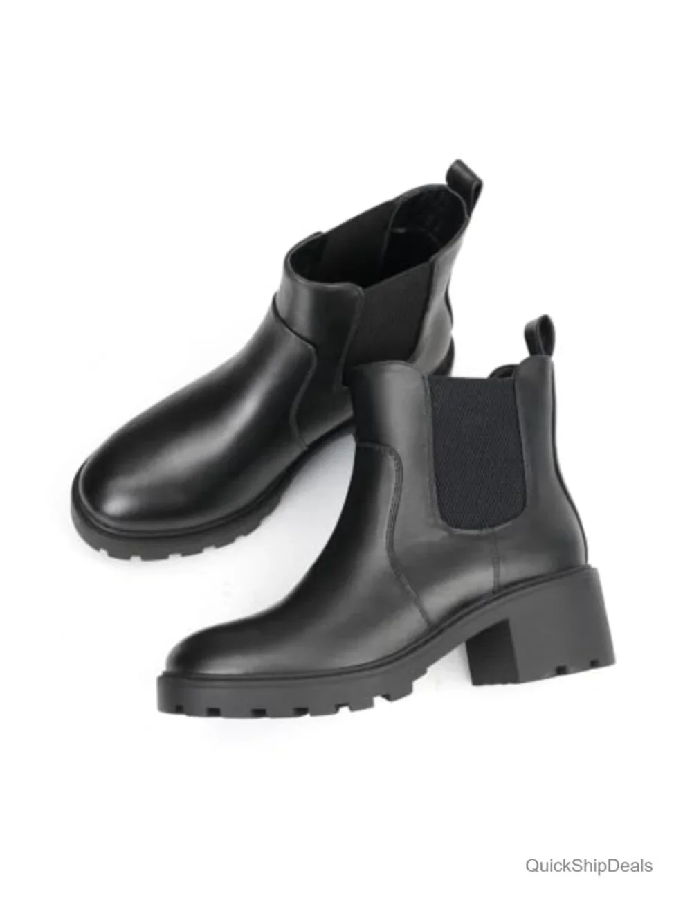 Women's Chelsea Ankle Boots Platform Chunky Heel Lug Sole Slip-On Booties
